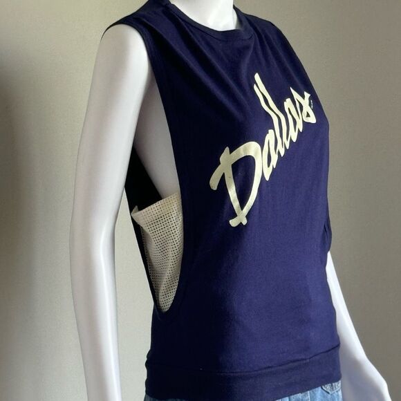 Vintage Dallas TM Side Open Navy Tank Top - Picture 1 of 10